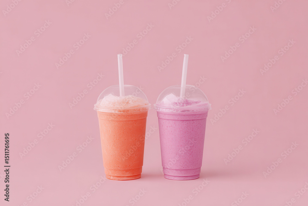 minimalistic design of fast food drinks on clean background featuring ultrabright colors and simple shapes minimalistic design of fast food drinks on clean background featuring ultrabright colors and simple shapes