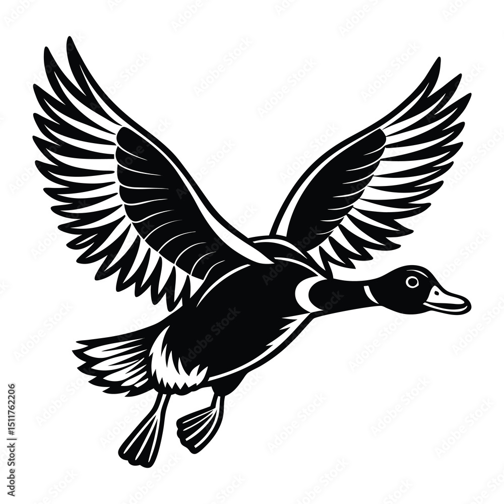 Fototapeta premium Flying duck svg
