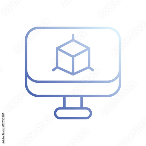 3d Modeling icon vector 