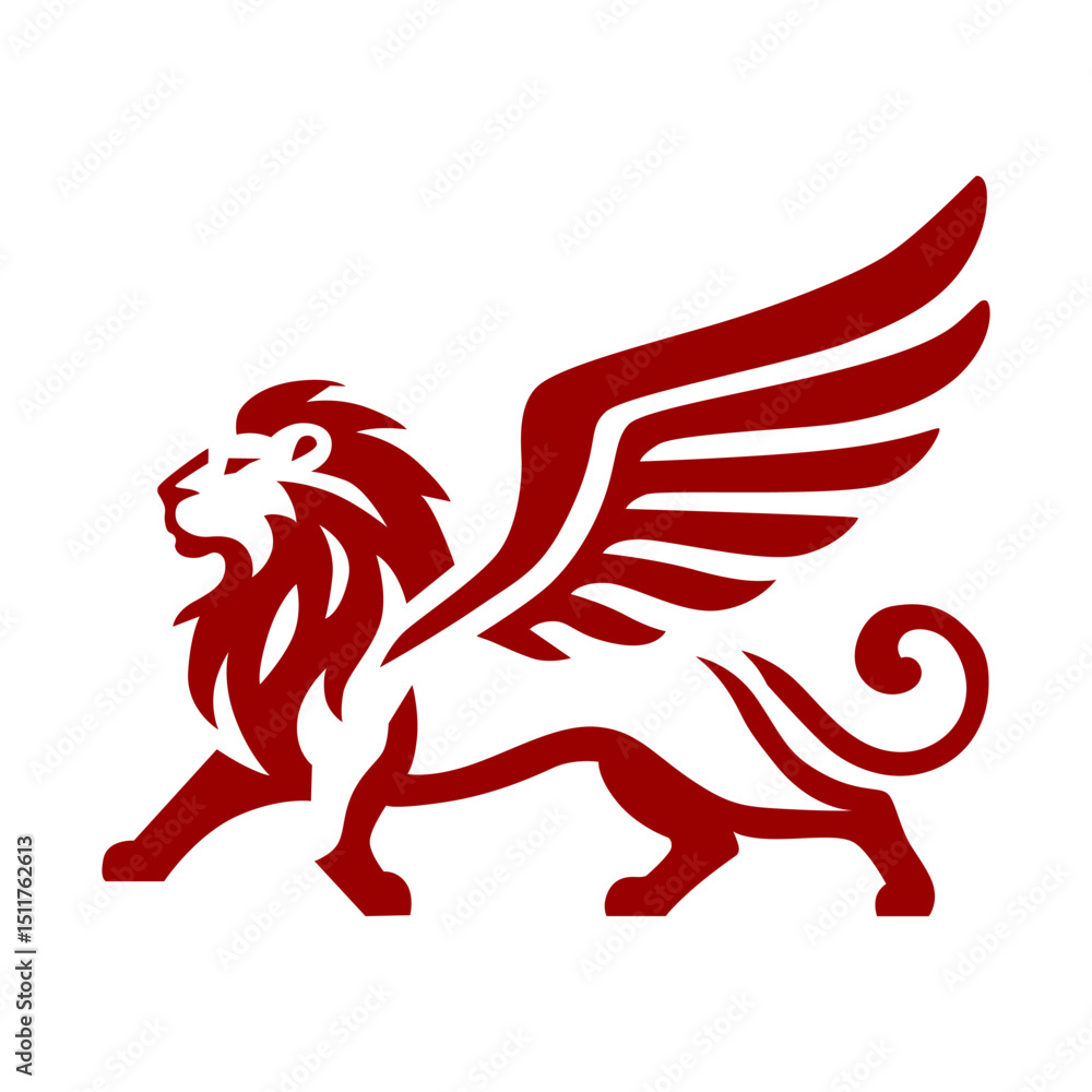 Obraz premium Winged Lion Heraldry Icon