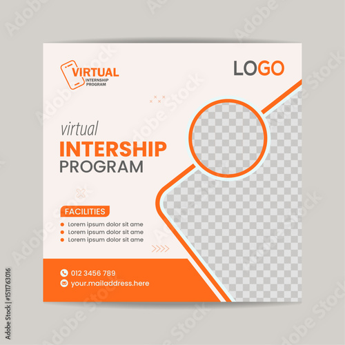 Promote your Virtual Internship Program with this modern and engaging Banner.