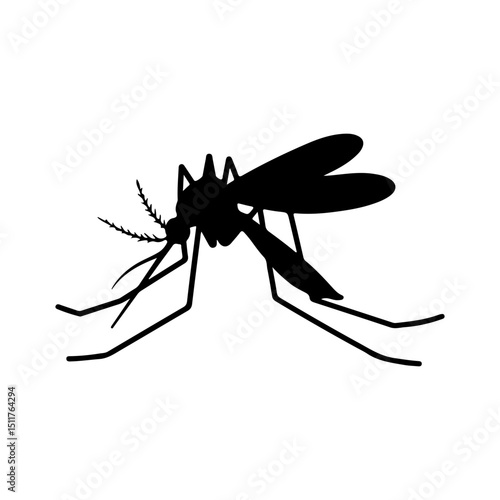 Mosquito silhouette icon vector flat design on white background