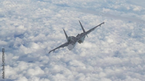 military fighter jet in flight 3d render