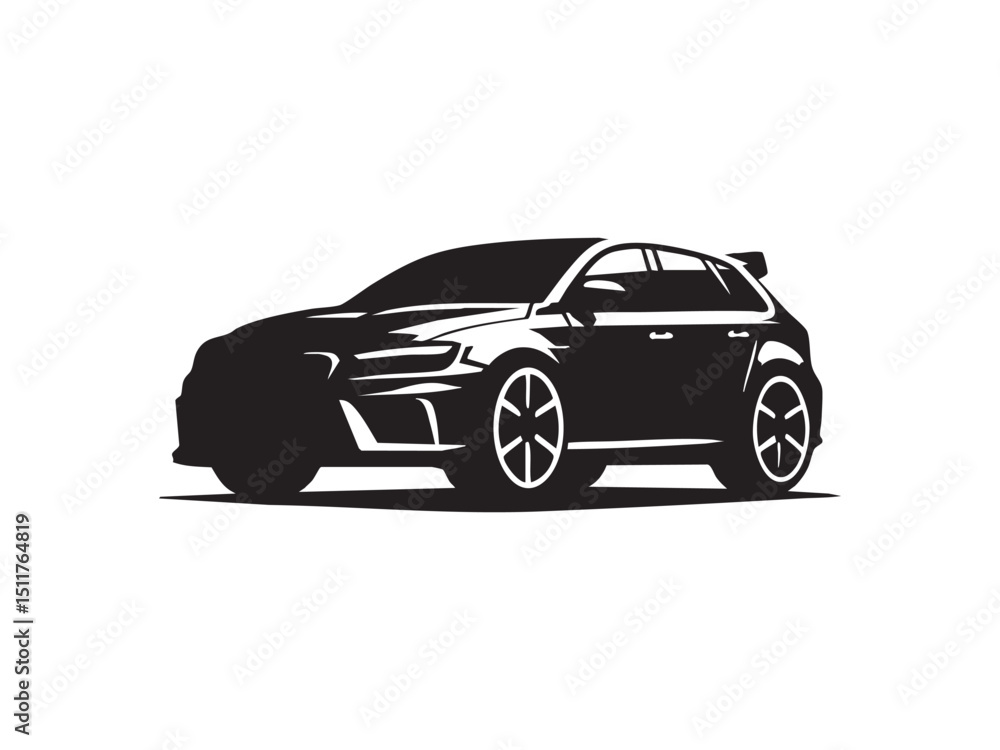 Fototapeta premium Classic Car Silhouette with Retro Styling – Travel, Road Trip, and Freedom Concept.