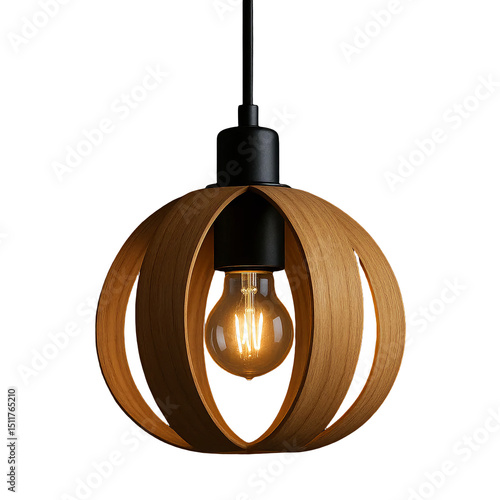 Contemporary wooden pendant light with Edison bulb