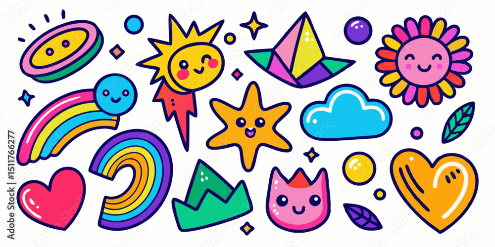 Kids Fun Elements Vector Set Kids Fun Elements Vector Set