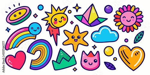 Kids Fun Elements Vector Set