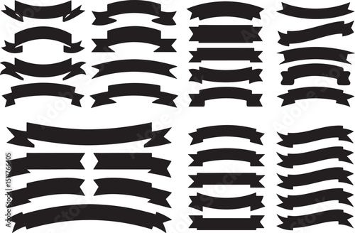 Wallpaper Mural set of black and white ribbons Torontodigital.ca