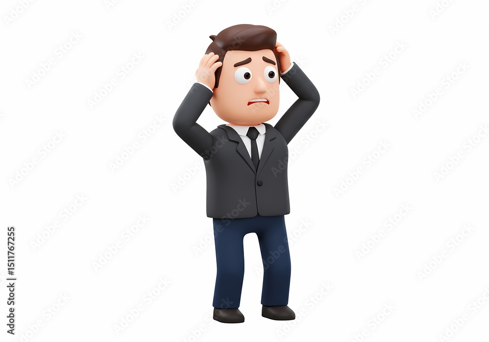 Frustrated Businessman A 3D Illustration Frustrated Businessman A 3D Illustration