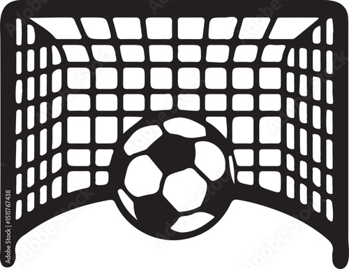 soccer ball in goal net