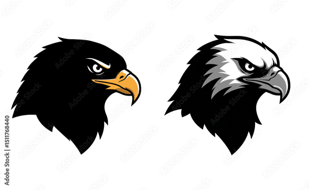 Obraz premium Powerful Eagle Head Profile Design Perfect for Branding Logos and Mascot Designs a Scalable Graphic Resource