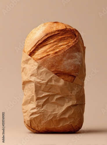 Fresh baked bread in paper