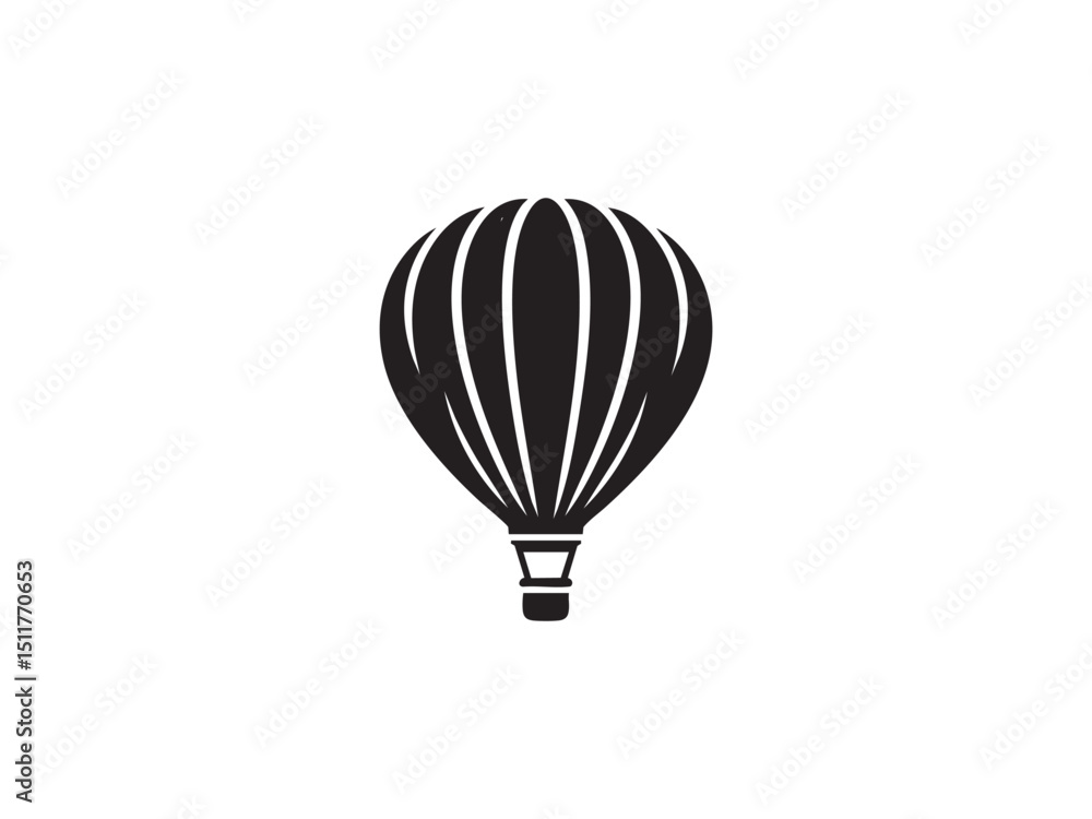 Obraz premium Hot Air Balloon Silhouette at Sunrise – Travel and Adventure Concept.
