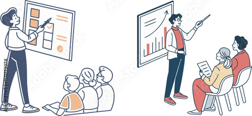 hand drawn vector illustration of business graph