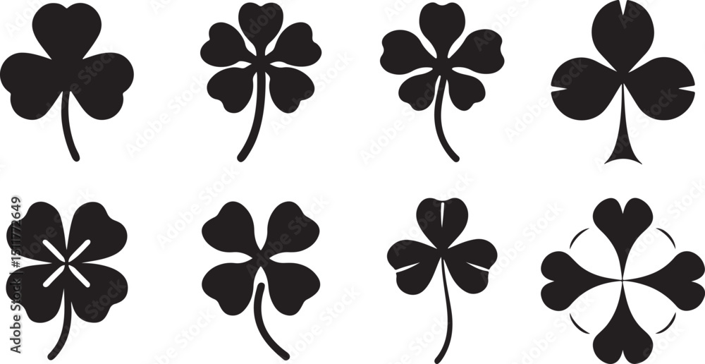 set of four leaf clover set of four leaf clover