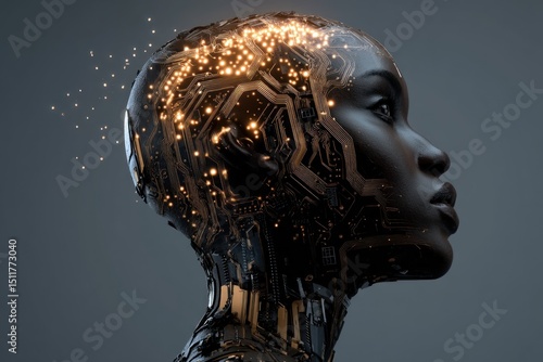 Futuristic AI Woman Profile