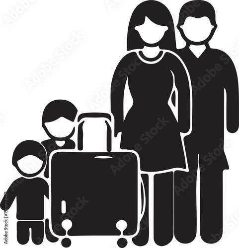 family silhouette vector