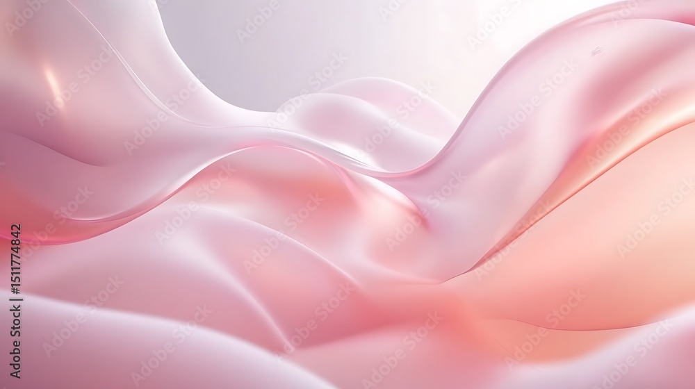 Fototapeta premium Abstract flowing fabrics in soft pinks