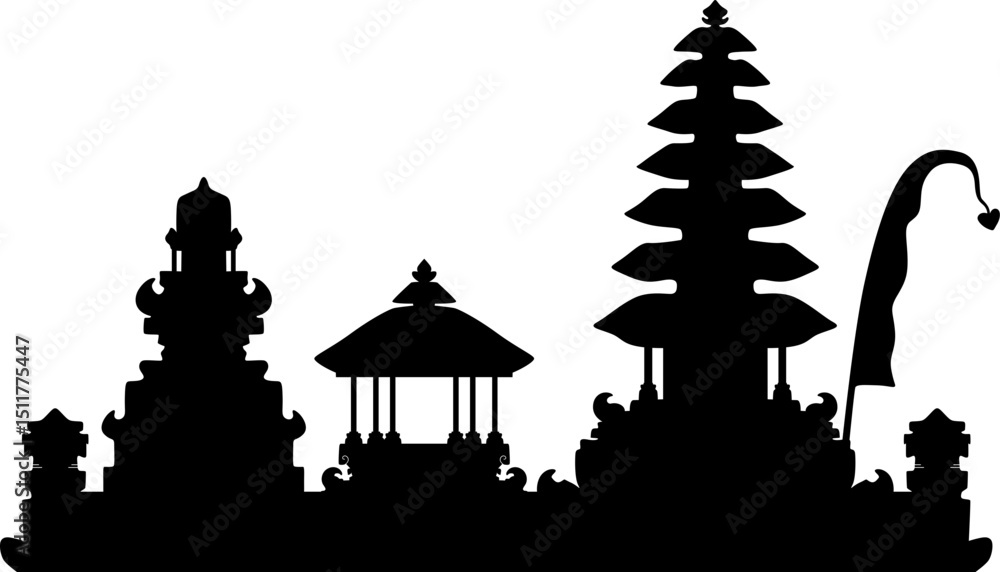 Fototapeta premium Bali Pura Silhouette