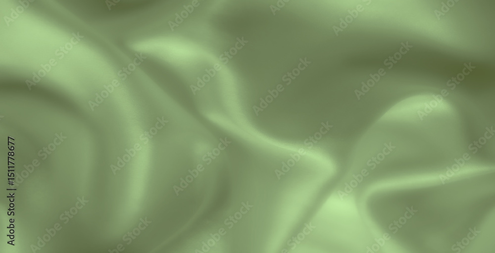 Obraz premium Blur of a vibrant green fabric with flowing curves and soft shadows, showcasing a rich and luxurious texture ideal for design, decoration, or artistic backgrounds.