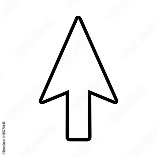 Up arrow vector web icon. Scroll illustration sign. Direction symbol. Arrow logo. Up web symbol.