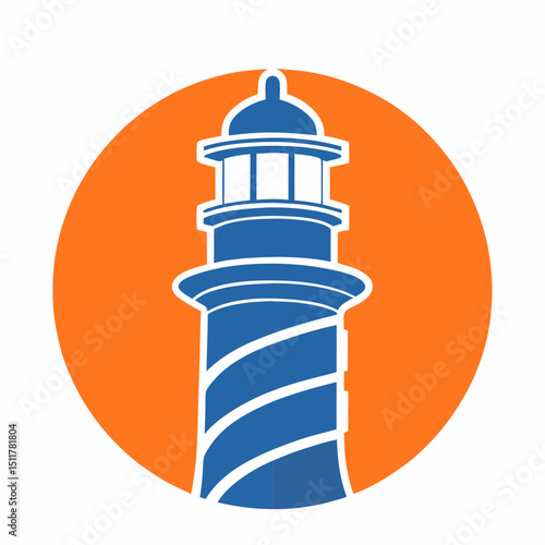 Modern Lighthouse Logo Vector illustration.