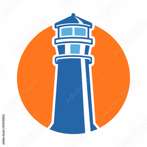 Modern Lighthouse Logo Vector illustration.