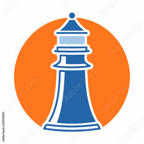 Modern Lighthouse Logo Vector illustration.