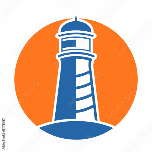Modern Lighthouse Logo Vector illustration.