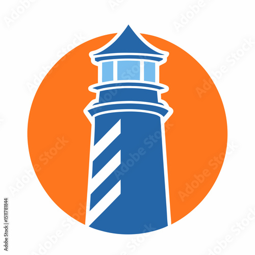 Modern Lighthouse Logo Vector illustration.