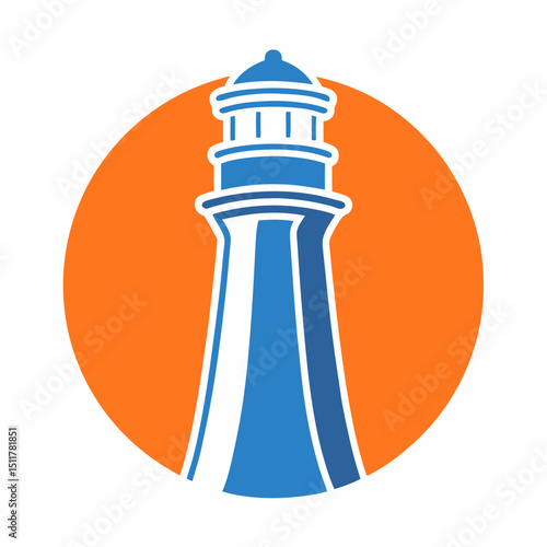Modern Lighthouse Logo Vector illustration.