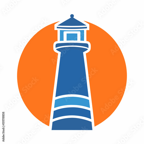 Modern Lighthouse Logo Vector illustration.