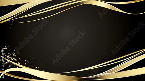 Elegant gold lines on black background