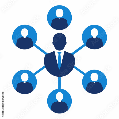 Business networking icon on white background