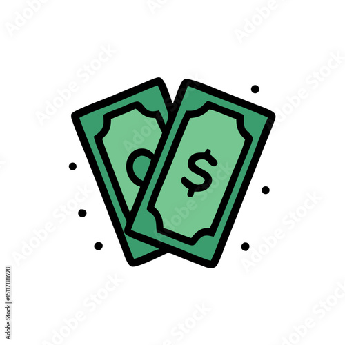 Exciting Illustration Of Two Dollar Bills Money Symbol