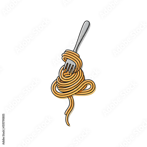  Pasta bowl logo with spaghetti fork swirl outlined in black on white.