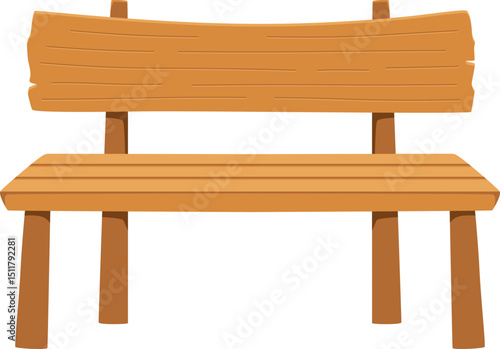 Wooden Bench Illustration