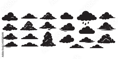 cloud silhouette set vector illustration