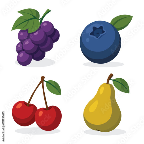 fruit set grape blueberry cherry pear