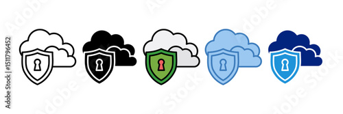 Cloud Security Icon Element For Design