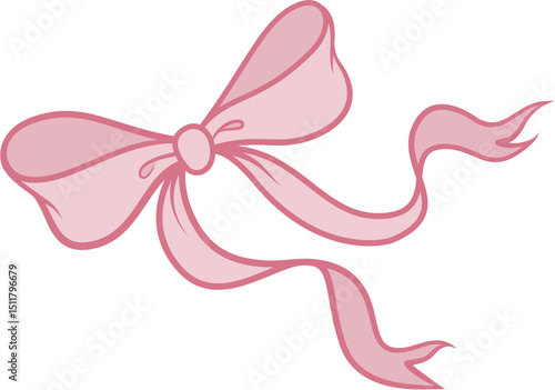 Pink ribbon bow design.