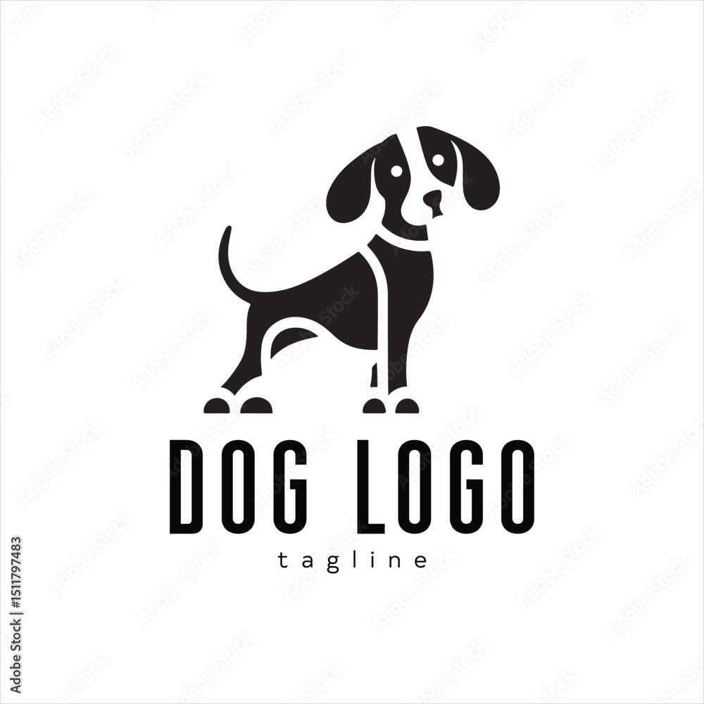 A dog logo design icon flat and silhouette style vector minimal art illustration on a white background
A dog logo design icon flat and silhouette style vector minimal art illustration on a white background