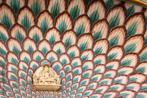 Detail of the Lotus Gate in Pitam Niwas Chowk at City Palace, Jaipur, Rajasthan, India