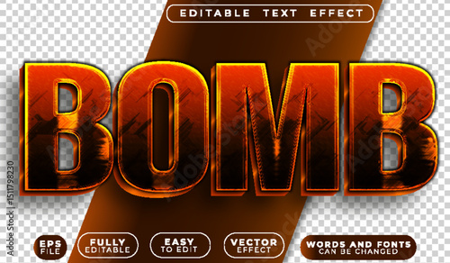Bomb Ember Lava Blaze  Fully Editable Vector Text File