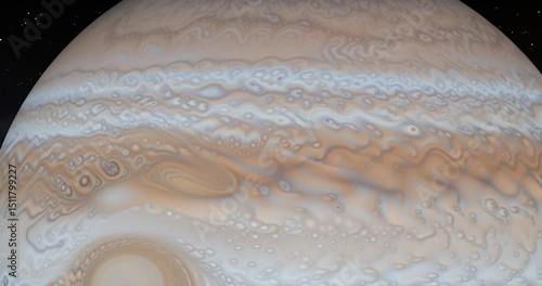 Swirling Atmosphere of Jupiter with Great Red Spot

