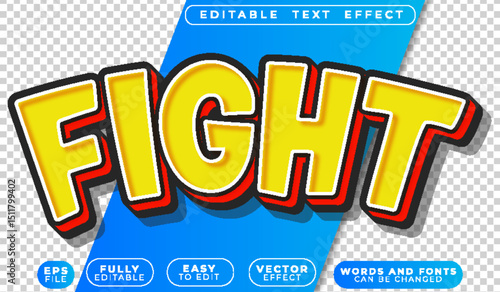  Fight Smack Kick Combat Cartoon Fully Editable Vector Text File