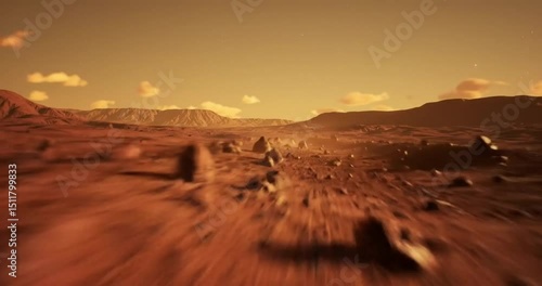 Mars Surface Simulation with Dust and Rocks
