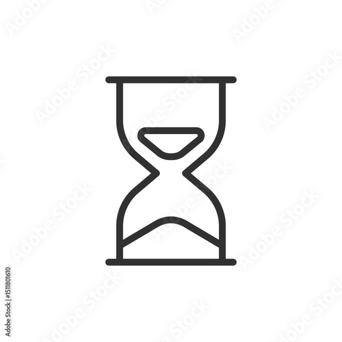 Hourglass, linear icon. Time flow, deadline, and countdown symbol. Line with editable stroke.