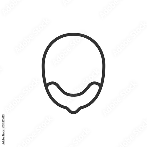 Head with side baldness, linear icon. Hair thinning and male pattern loss. Line with editable stroke.