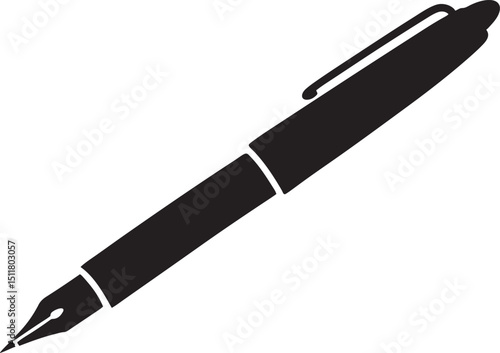 pen black silhouette vector, pencil icon 